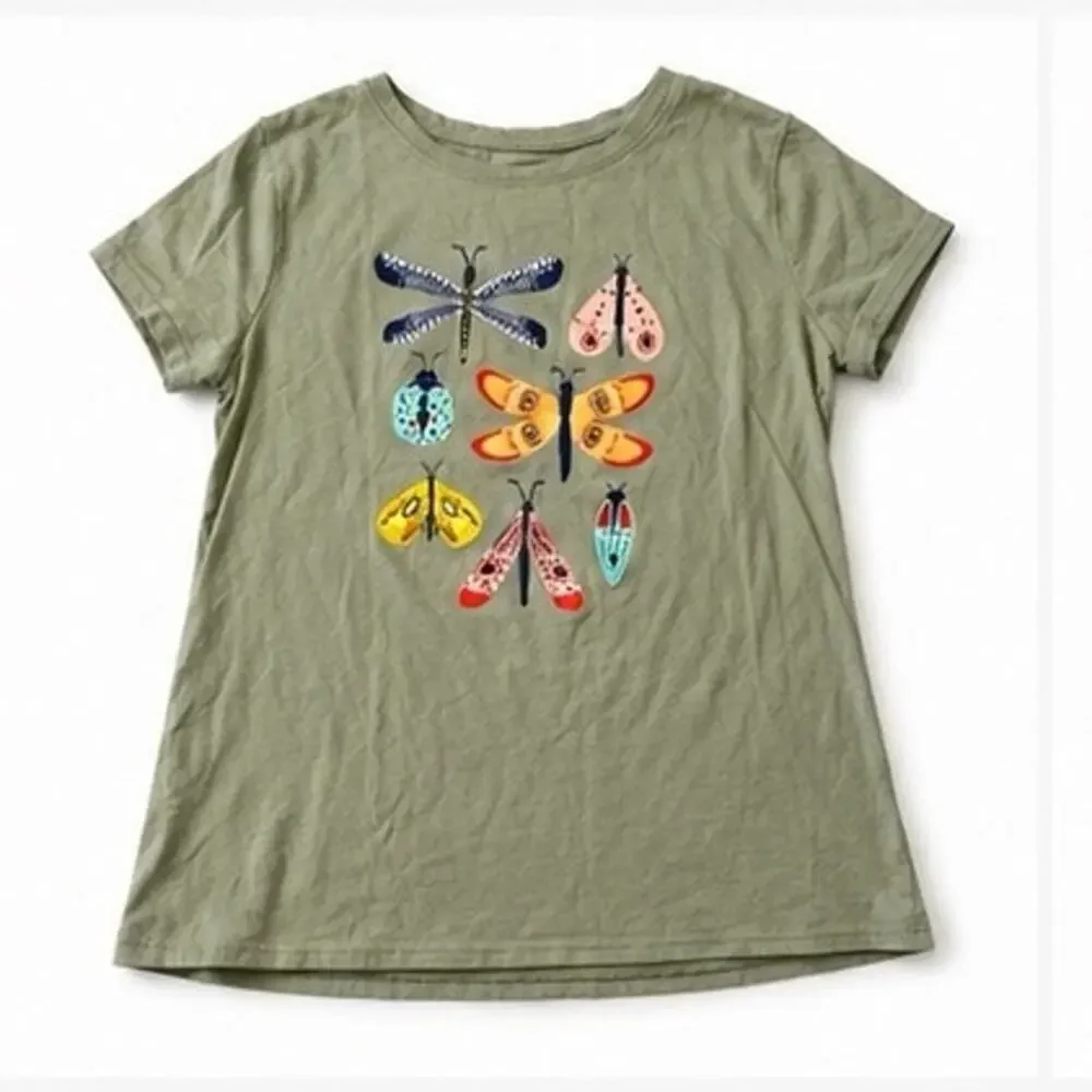 Cat & Jack Girls' Graphic Tee - Bug Print, Size Large